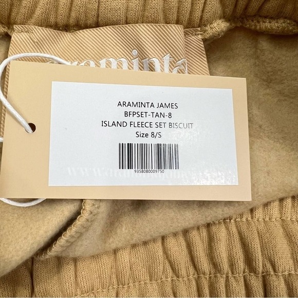 Araminta James Womens Shorts Sz Small Fleece 100% Cotton in Biscuit Nude Tan New - Picture 13 of 16